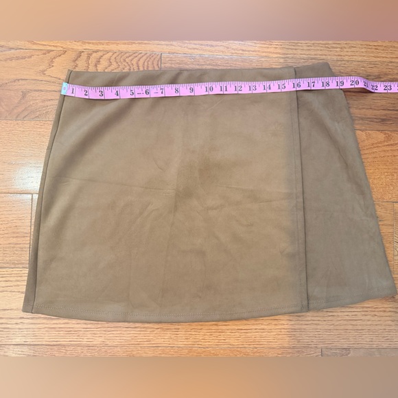 Mango Brown suede faux wrap mini skirt - XL NWT - Picture 5 of 7